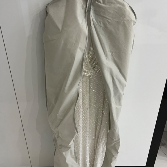 White Sequinned Long Sleeve White Dress - Picture 6 of 6